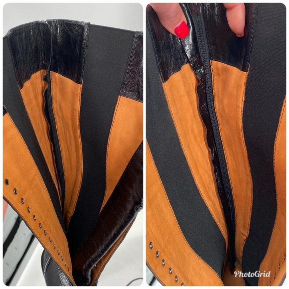 GIVENCHY | Black Leather Lace up Knee High Boots - Picture 13 of 16